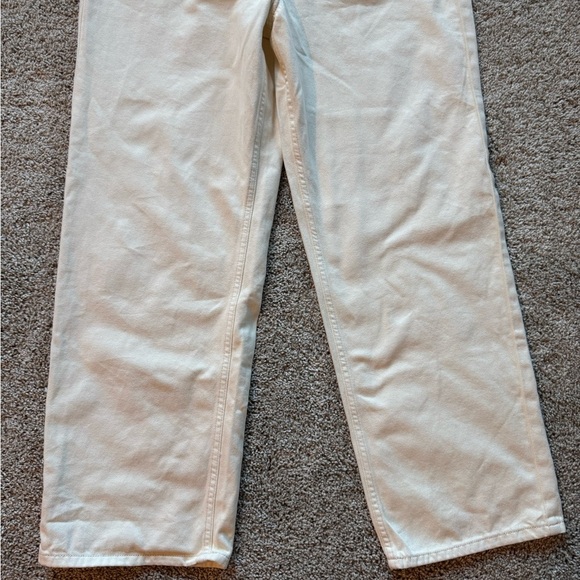 Free People jeans the Pacifica high rise slim straight jeans ivory size 32 NWT - Picture 6 of 9
